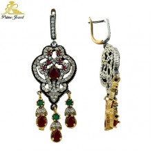 Gümüş Otantik Taşlı Küpe